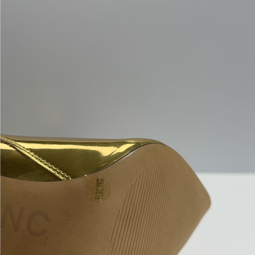 NWT I.N.C. Iyonna Gold Metallic Knee High Stiletto Boots Size 6M Glam Party - Picture 12 of 13